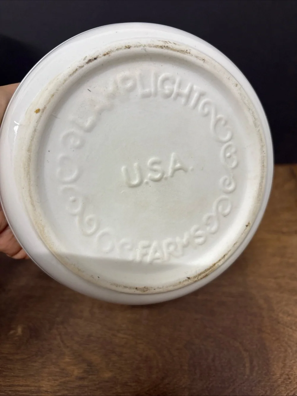 Lamplight Farms USA Cream and Gold Vintage Glass Oil Lamp
